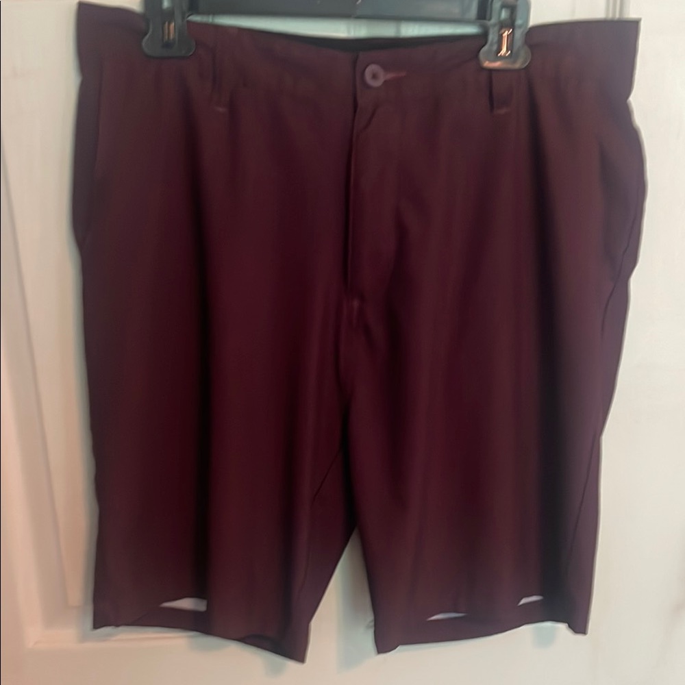 Subculture Red Flat Front Knee-Length Shorts